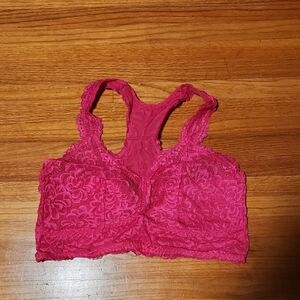Elegant Lace Racerback Bralette - Fuchsia